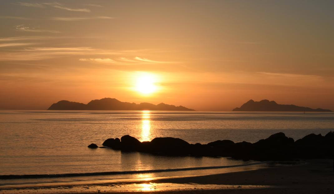 Atardecer en Samil playa de Vigo